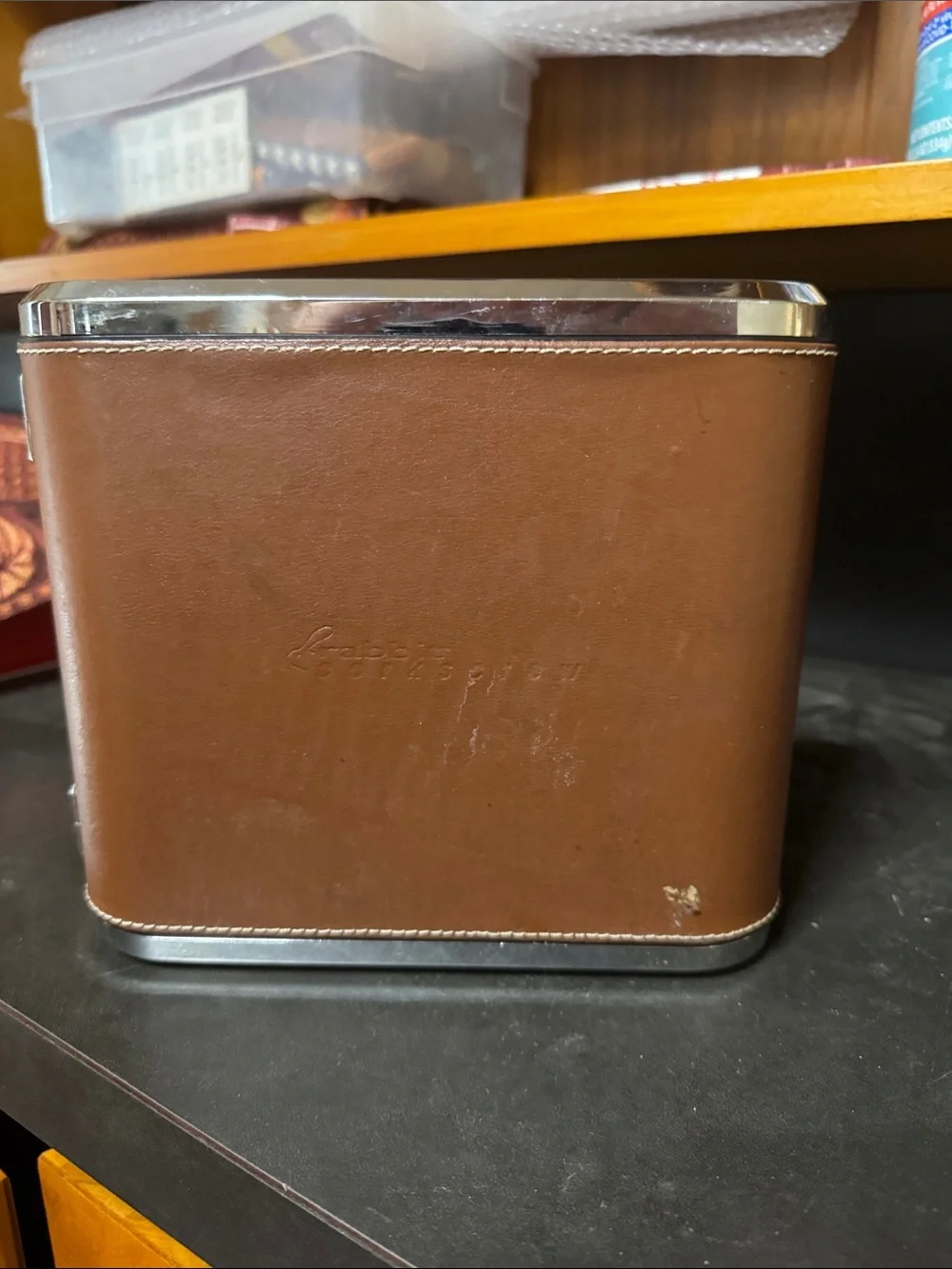Granito Embossed Brown Leather Valet Tray